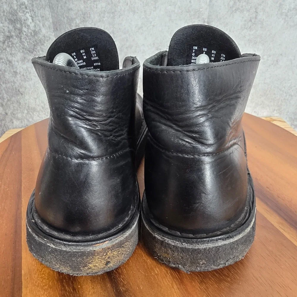 Clarks Originals Chukka Boots Mens 8‎ M Black Desert Leather Ankle Shoes 21621